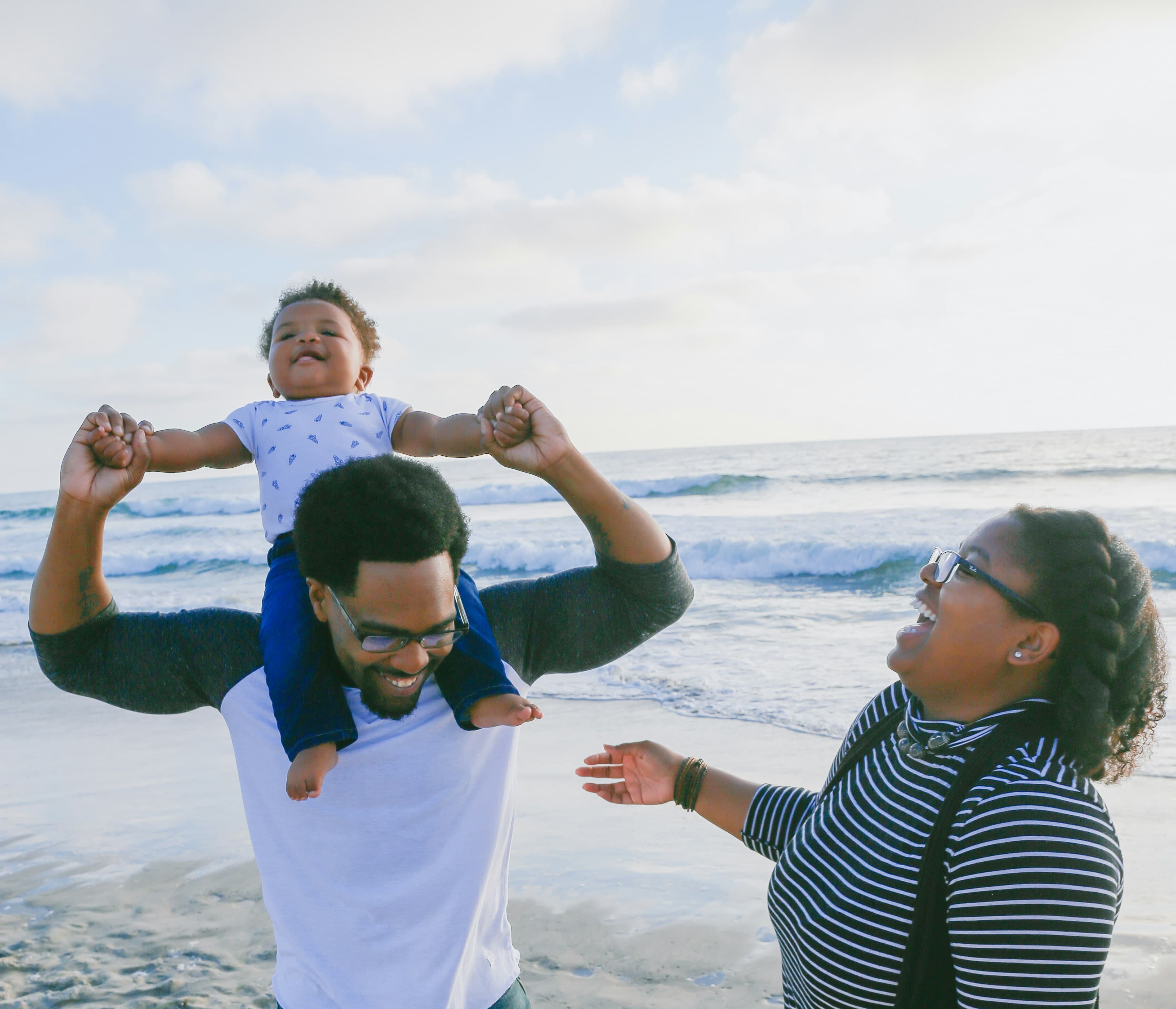 Family together outdoors.